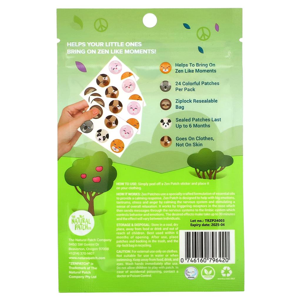 NATPAT Zen-Patch, Aufkleber für emotionale Stabilität, 24 Patches