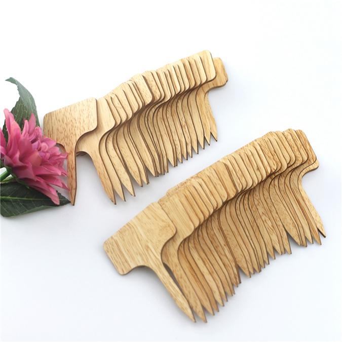 6*10cm 50pcs Bamboo Plant Labels Vegetable Garden Markers T-Type Plant Tags for Plants