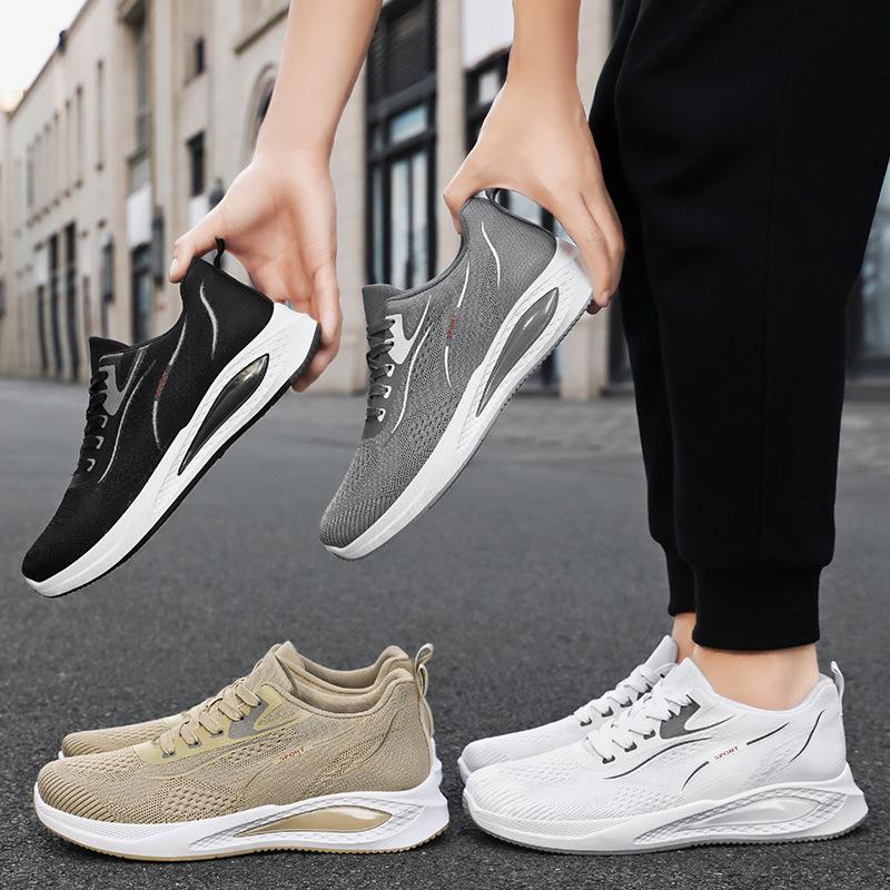 Shoes men's sports shoes summer new fly-woven mesh running shoes comfortable breathable shoes men's lightweight single shoes