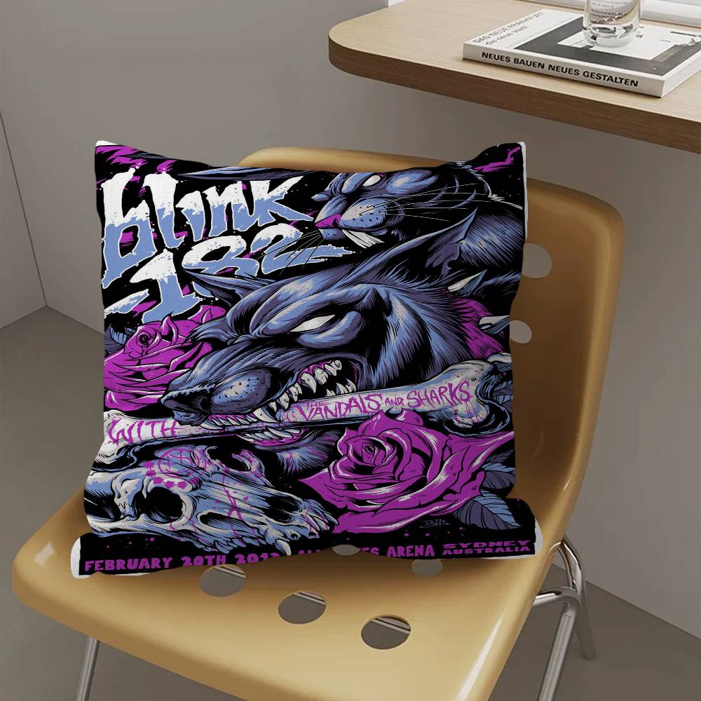 B-Blinks 182 Rock Band Cushion Cover Car Throw Pillow Case For Sofa Car Christmas Gift 40x40cm 45x45cm