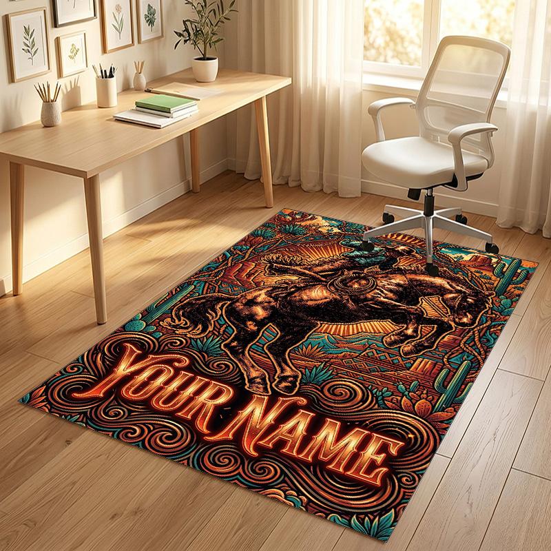 Ravens Roses Theme Soft Crystal Velvet Rug Custom Name & Text Print Non Slip Floor Rug for Bedroom Living Room