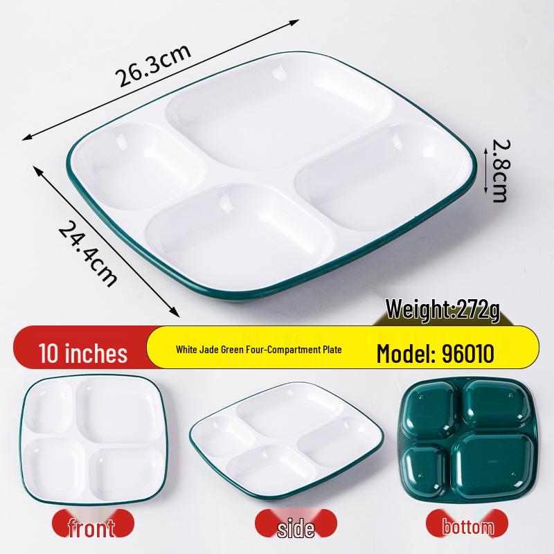 Melamine Divided Meal Tray: Food-Grade 4/6 Grid for Fast Food & Buffets