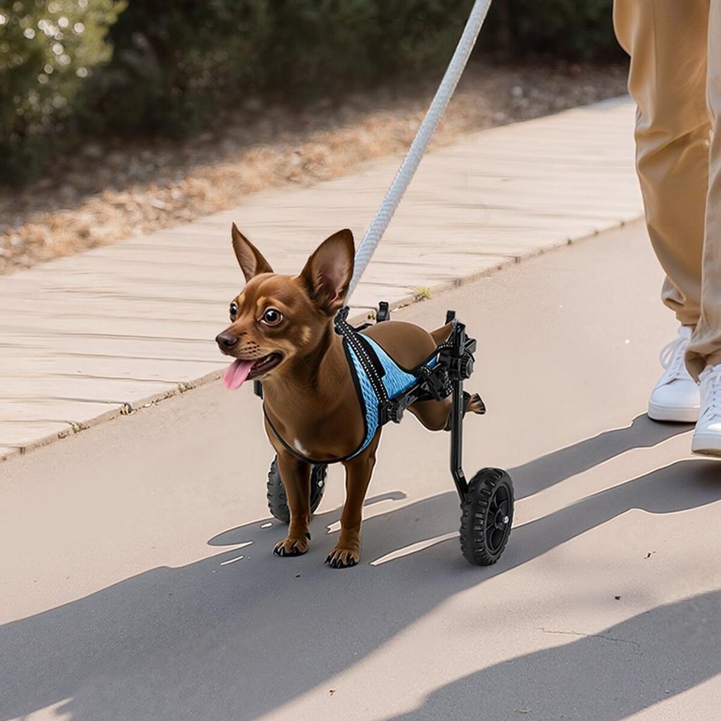 Dog Wheelchair for Back Legs, Adjustable 2 Wheels Pet Wheelchair, Lightweight Dog Cart with Shock-Absorbing Wheels, Mobility Support Wheel Chair for
