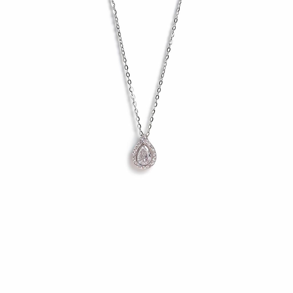 Color Zircon Water Drop Necklace Women Niche Inlaid Zircon Clavicle Chain