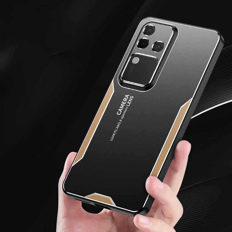 For Vivo S18 Pro 5G Mobile Phone Case Shockproof Aluminum Alloy+PC+TPU Phone Shell
