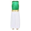 Costume Principe Arabo per Ragazzo Halloween Gilet Aperto Davanti Pantaloni con Elastico in Vita Treccia Decorativa Outfit Cosplay