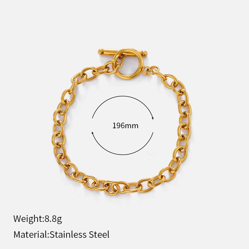 Titanium steel bracelet cold wind Cuban chain flat snake chain stainless steel jewelry women's light luxury high-end accessories