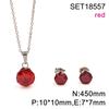 Popular in Europe and The United States, Round Color Zircon Titanium Steel Set, Versatile Exquisite Women's Collarbone Chain Earrings, Versatile 2026