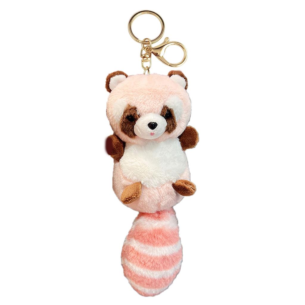 Plush Raccoon Keychain Hanging Ornament Lovely Pendants Keys Holder Backpack Handbag Charm Fashion Jewelry for Women