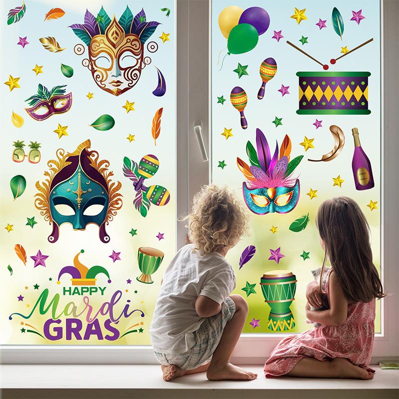 Mexican Carnival Static Electricity Command Window Stickers Festive Decoration To Add Atmosphere Glass