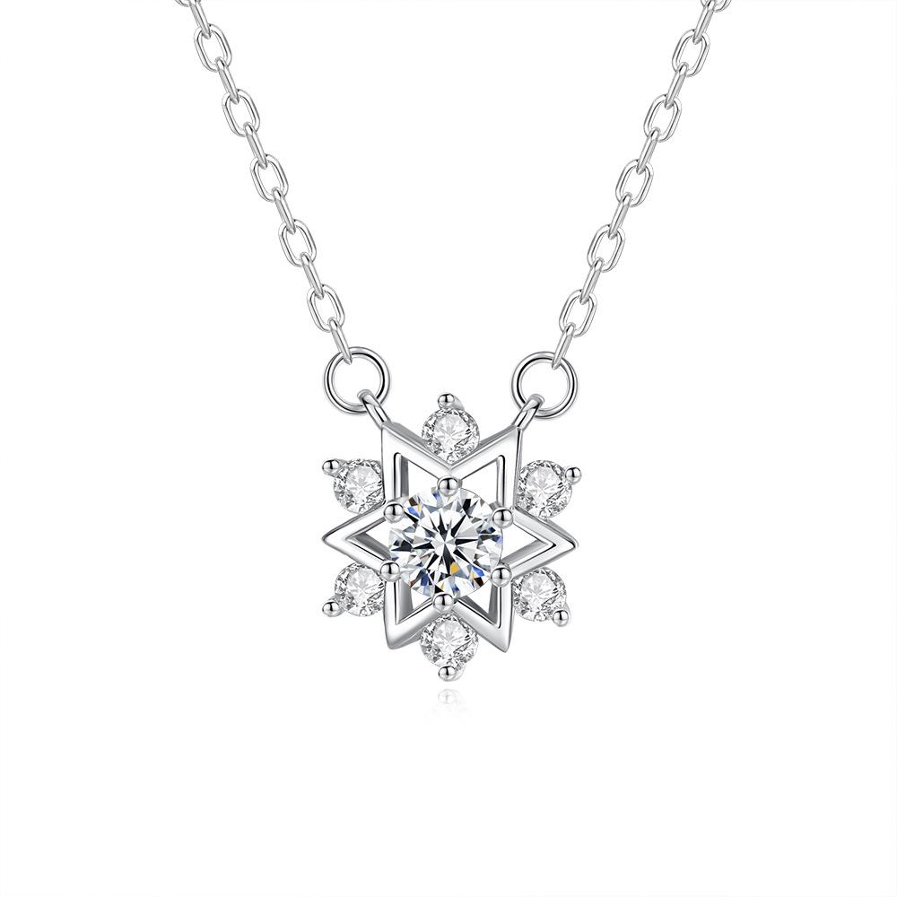S925 Sterling Silver Moissanite Cross Pendant Clavicle Necklace for Women Luxury Sparkling Fine Jewelry Gift