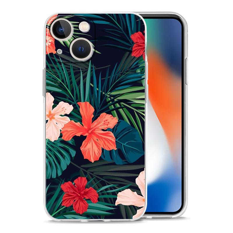 Phone Case For iPhone 17 Air Cases iPhone 16 15 12 13 14 Pro Max SE 7 8 Plus iPhone11 Clear Soft Cover Leaves Monstera Green