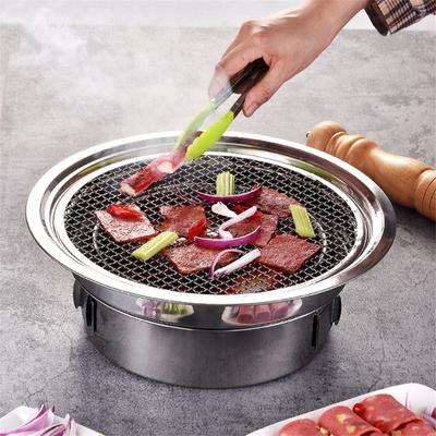 Koreanischer Holzkohlegrill, Edelstahl, antihaftbeschichtet, Grillschale, tragbarer Holzkohleofen für Camping, Grill im Freien