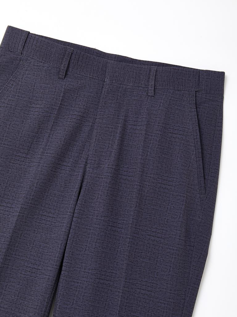 IKALOOK Office Pattern Slacks Elastic Waist Spandex Pants Cpt130