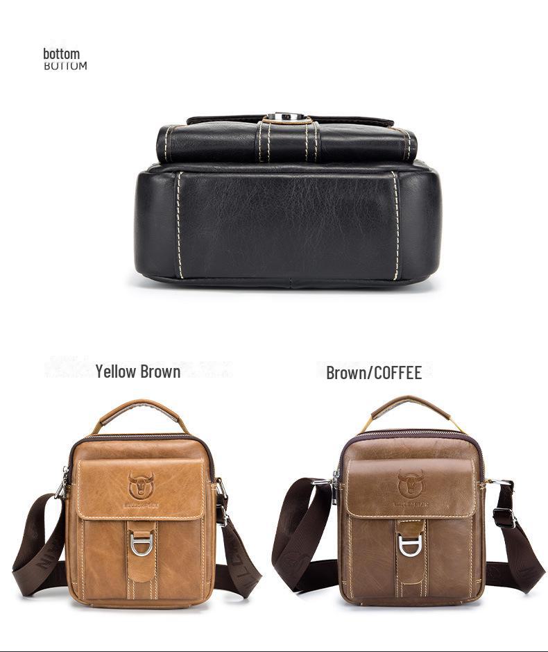 Captain Niu Men's Genuine Leather Crossbody Bag - Trendy, Casual, and Multifunctional