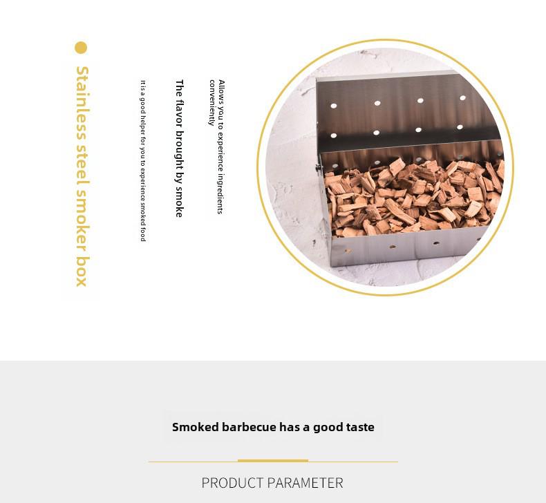 Stainless Steel BBQ Smoker Box for Outdoor Grilling and Smoked Meat