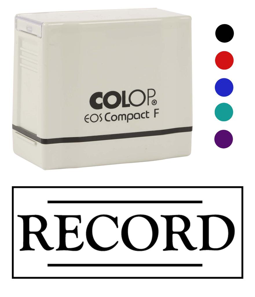 Printtoo Record Self Inking Rubber Stamp Pre-Inked Office Stamp- Home Office Business Stationery, 47 x 20 mm