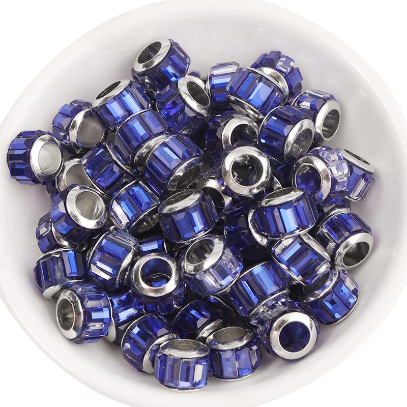 20pcs Resin Beads Diamond Shape Big Hole Round Loose Spacer Beads For DIY Jewelry Making Bracelets Necklace Earrings Accessories