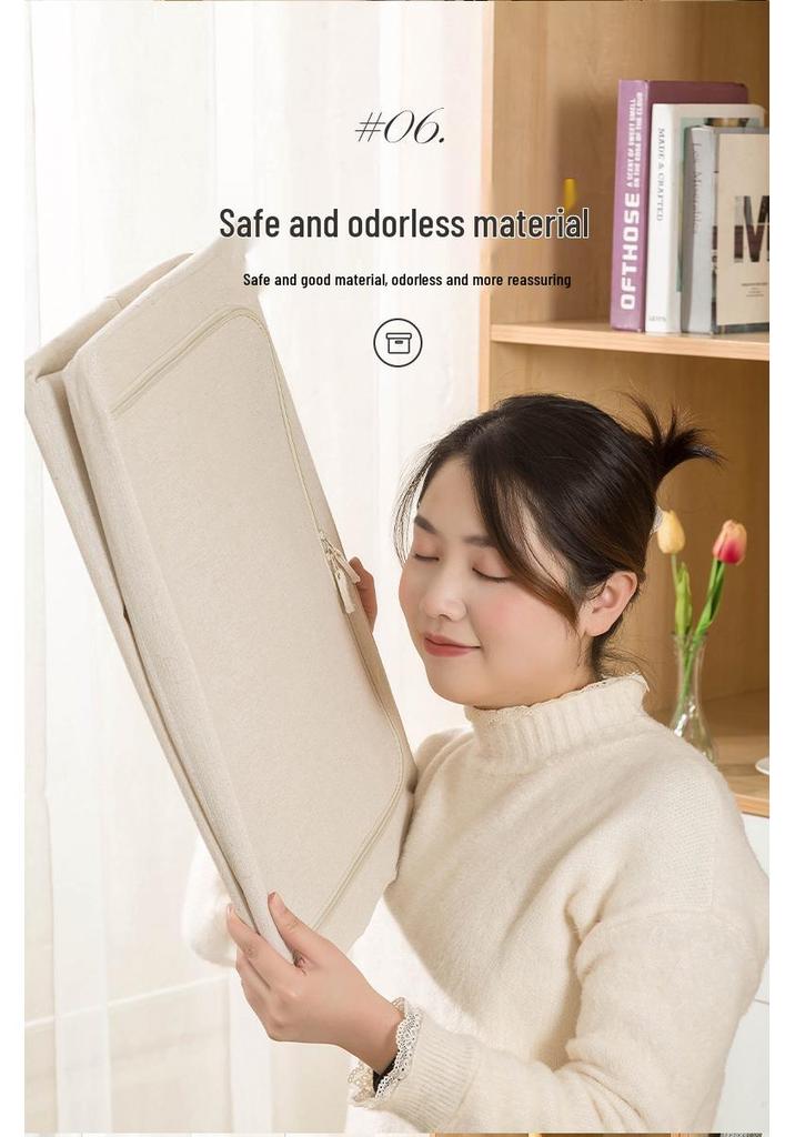 Tianshan Cotton & Linen Foldable Storage Box with Thick Steel Frame