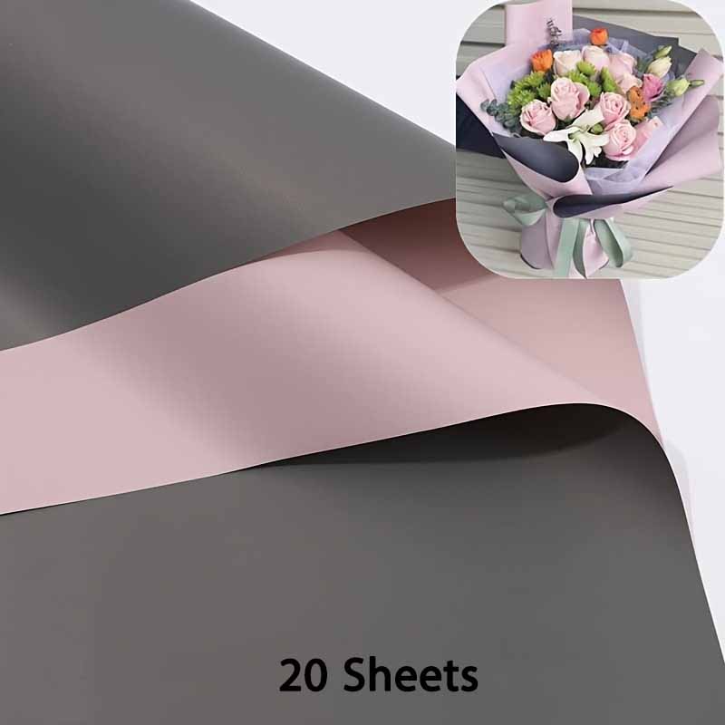 20 Sheets Double-Sided Colors Flower Wrapping Paper Waterproof Florist Bouquet Paper DIY Crafts 58 x 58cm(22.8x 22.8 inch)