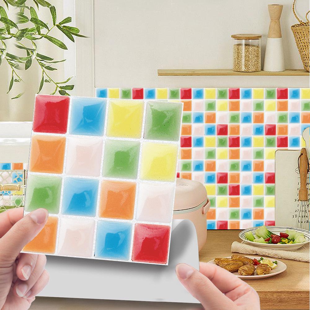 3D Mosaic Tile Sticker - Creative, Bright Film, DIY Wall & Floor Decor