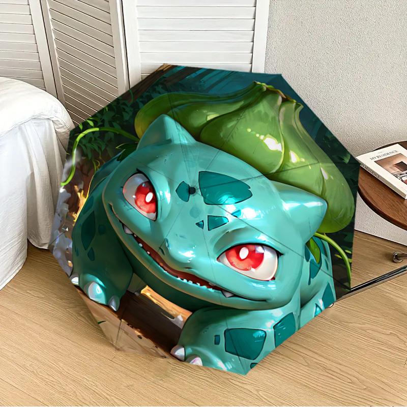 1pc Bulbasaur, Pokémon [Automatic Folding Umbrella] Durable Iron Frame & Rod, Portable Folding, All Seasons, Home Travel Outdoor, Makes a Great Holida