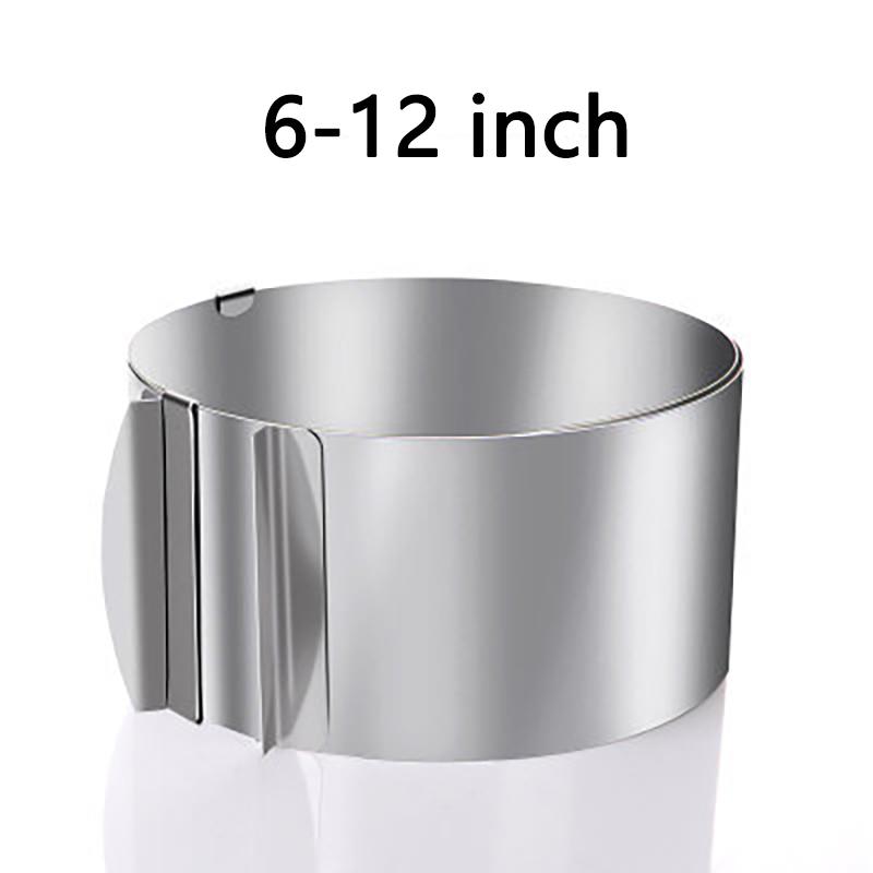 Adjustable Mousse Ring Set Round Square Stainless Steel Cake Baking Mold Birthday Wedding Cake Decorating Tools
