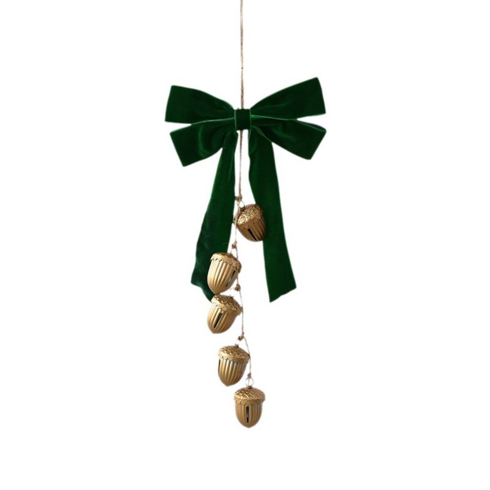 Multi‑Color Christmas Bow Bell Ornament Antique Gold Bells Xmas Tree Pendant Festive Party