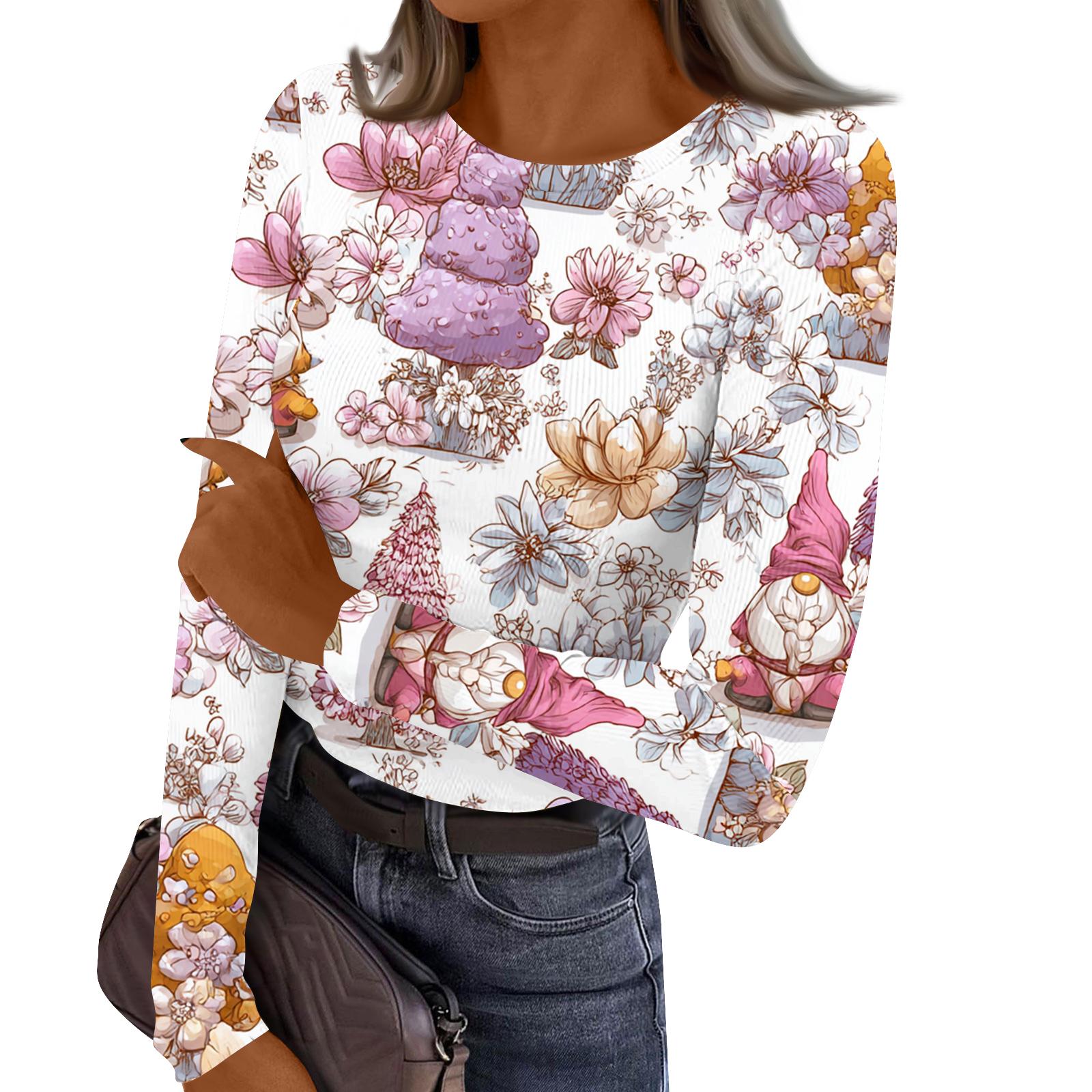 

Женский повседневный модный топ с круглым вырезом, рождественским принтом и длинным рукавом в полоску XXL