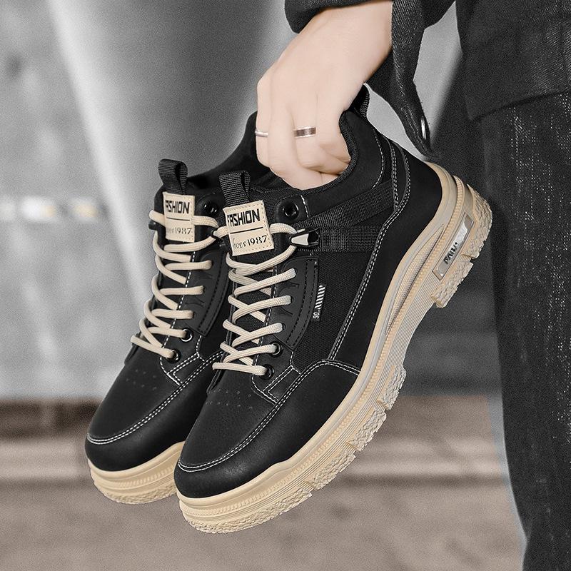 

2024 Мужские водонепроницаемые ботинки Мартина в стиле рабочей одежды с толстой подошвой, износостойкие, повседневные спортивные, дизайн с высоким верхом 39