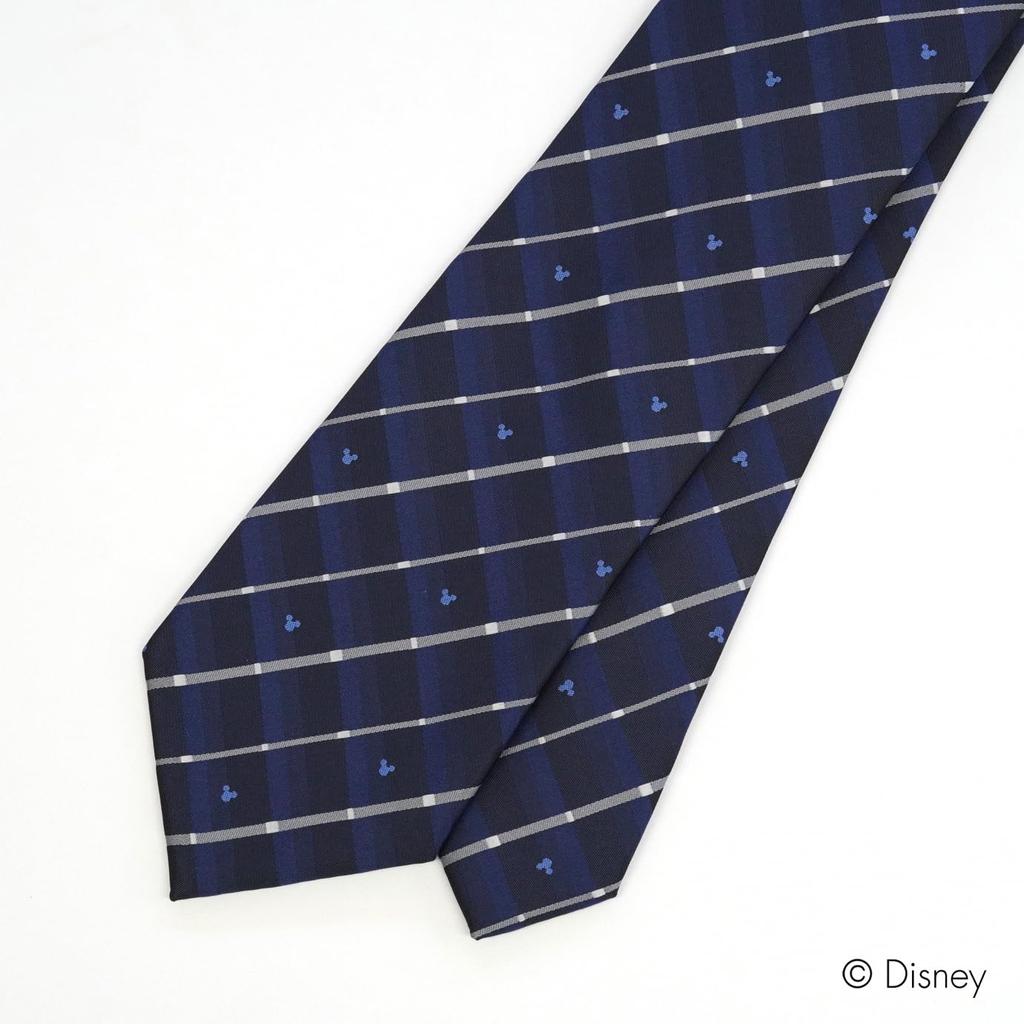 [Disney] Necktie (Three Circle Silhouette Gradient Check Pattern) Necktie D50037 Navy
