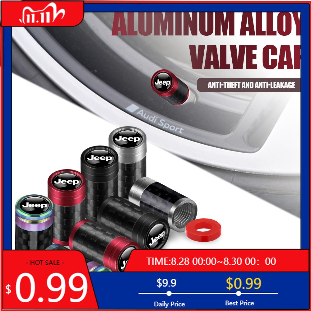 Cup Holders 4Pcs Metal Car Tire Valve Caps Tyre Wheel Stem Air Valve Cover For Jeep Renegade Compass Wrangler Patriot Grand Cher