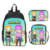 Lankybox Blocky Plüsch 3-teiliges Set Rucksack Cartoon Anime Schultasche für Kinder