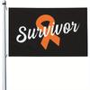Flag 1pc 1-Sided Machine Washable Flag 1 Side Rqwaaed Leukemia Survivor Durable Indoor/Outdoor Multifunctional 1-Sided Flag Fade-Resistant, Advocacy C