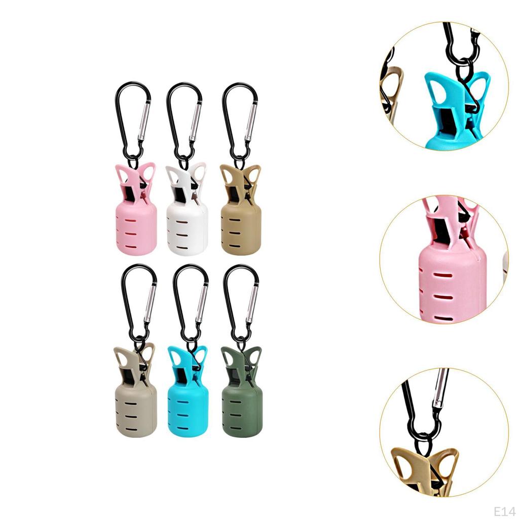 6 Fishing Hook Bonnets with Carabiners for Outdoor Use