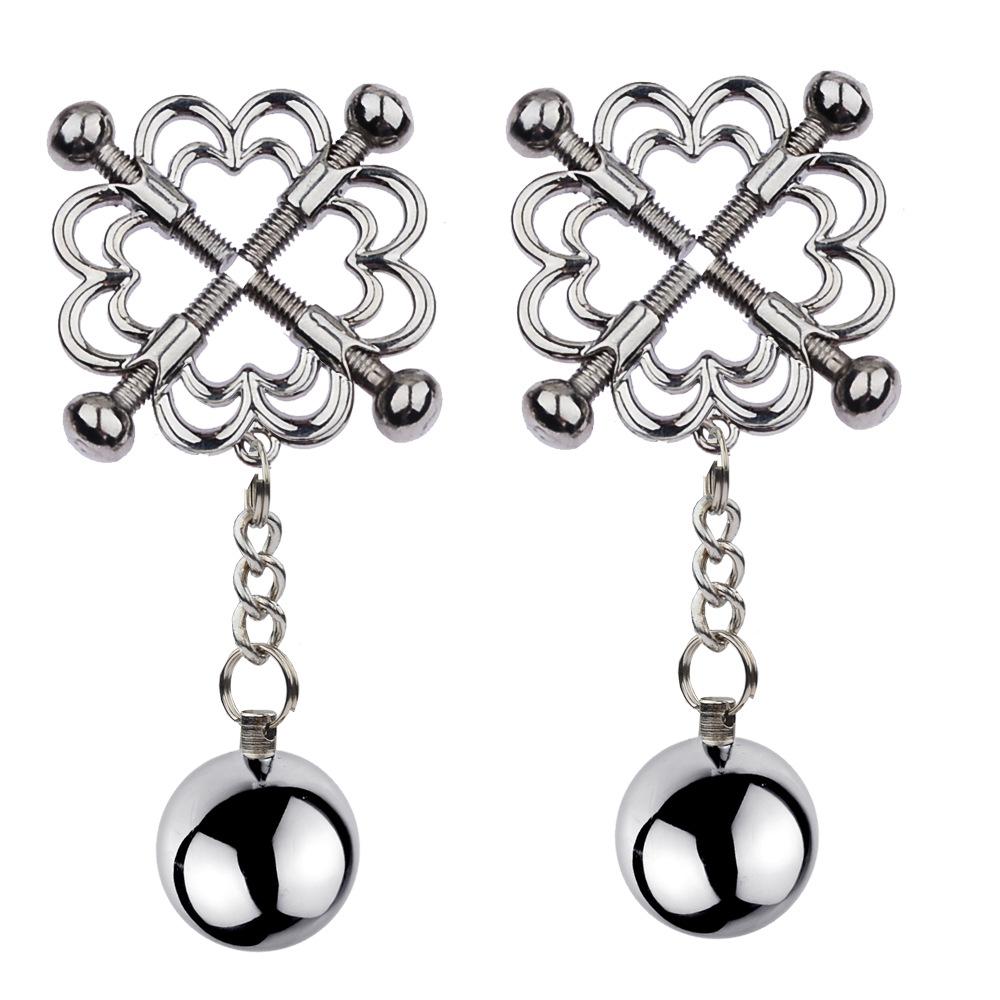 2PCS Metal Adjustable Nipple Clips Labia Clamps Breast Clamps Sexy Toys Boobs Adult Flirt Toys for Couples Valentine's Day Gifts