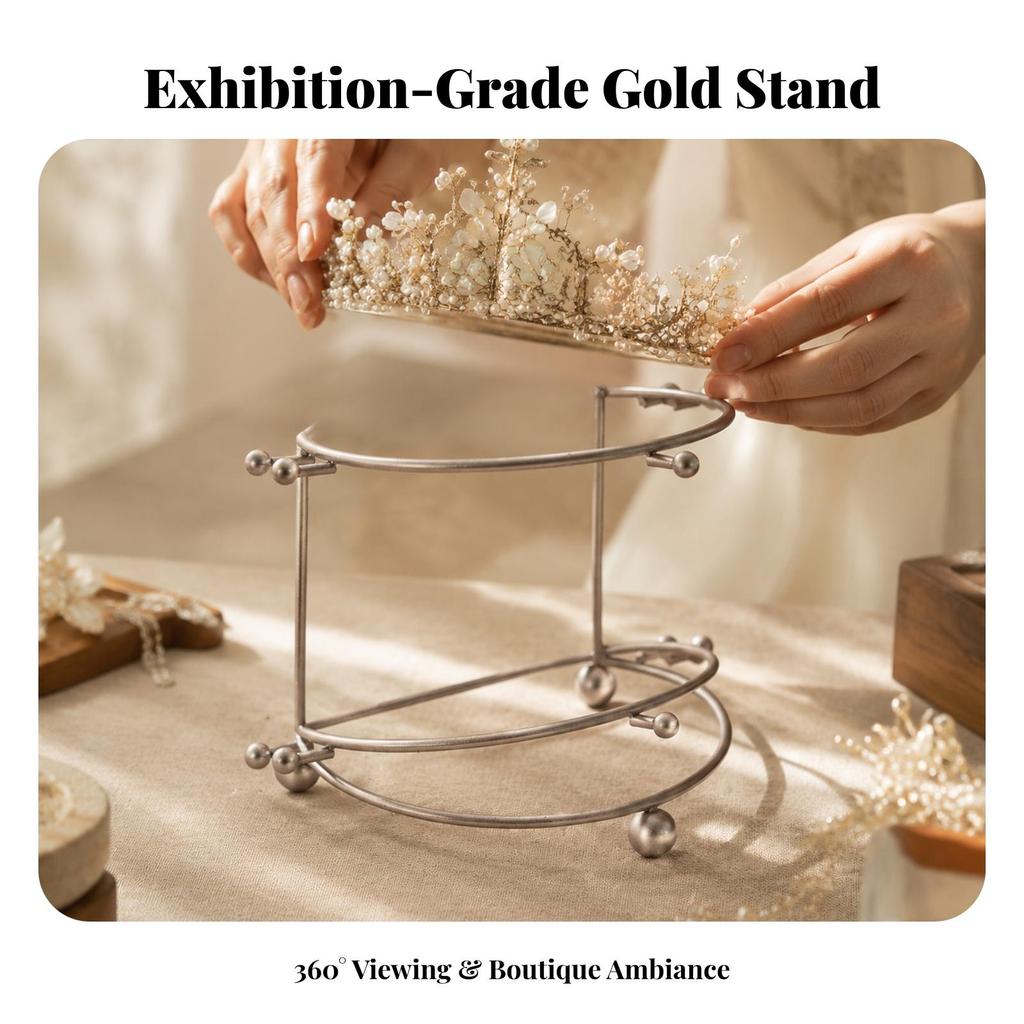 Tiara Display Rack Metal Crown Stand Sturdy for Dressing Rooms, Brides