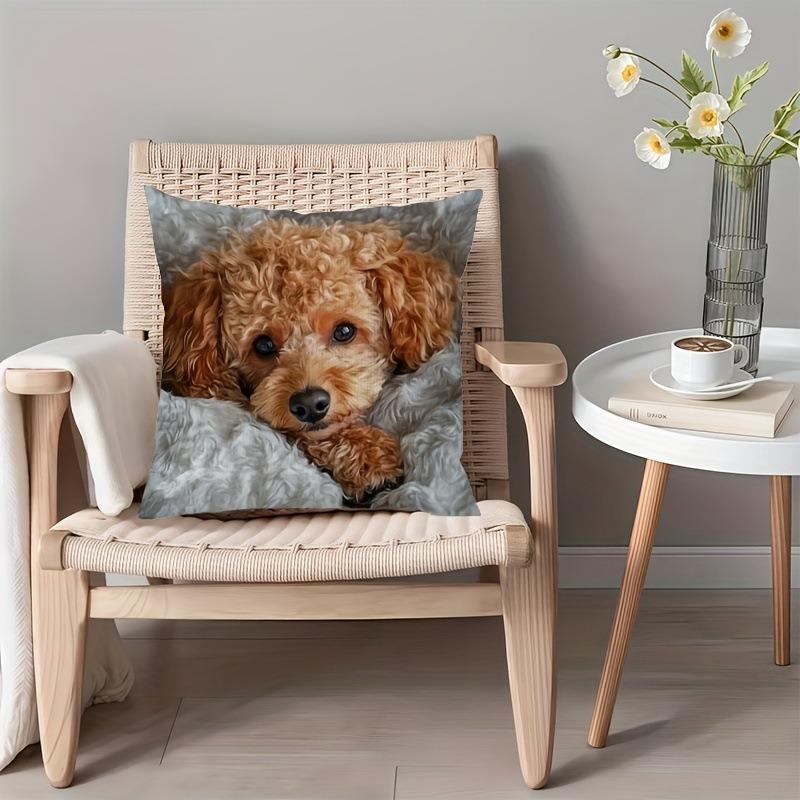 

45x45cm Small Dog Friend Pillowcase Linen Pet Cat Dog Printed Pillow Cover Winter Spring Home Decor Sofa Car Cushion Cover
