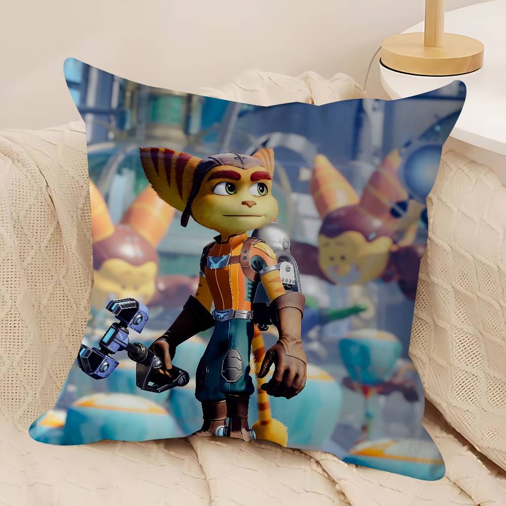 

Игровой чехол на подушку Ratchet And C-Clank Для спальни, комнаты и дивана в гостиной Декоративный чехол на подушку 12x12Inch