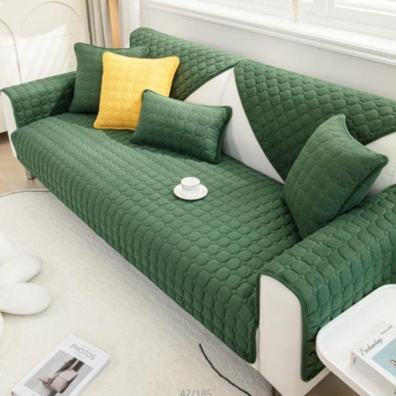 

Зимняя плюшевая подушка для дивана однотонная универсальная утолщенная нескользящая подушка простой современный чехол для дивана для гостиной 70x120cm 1pc армия зеленый