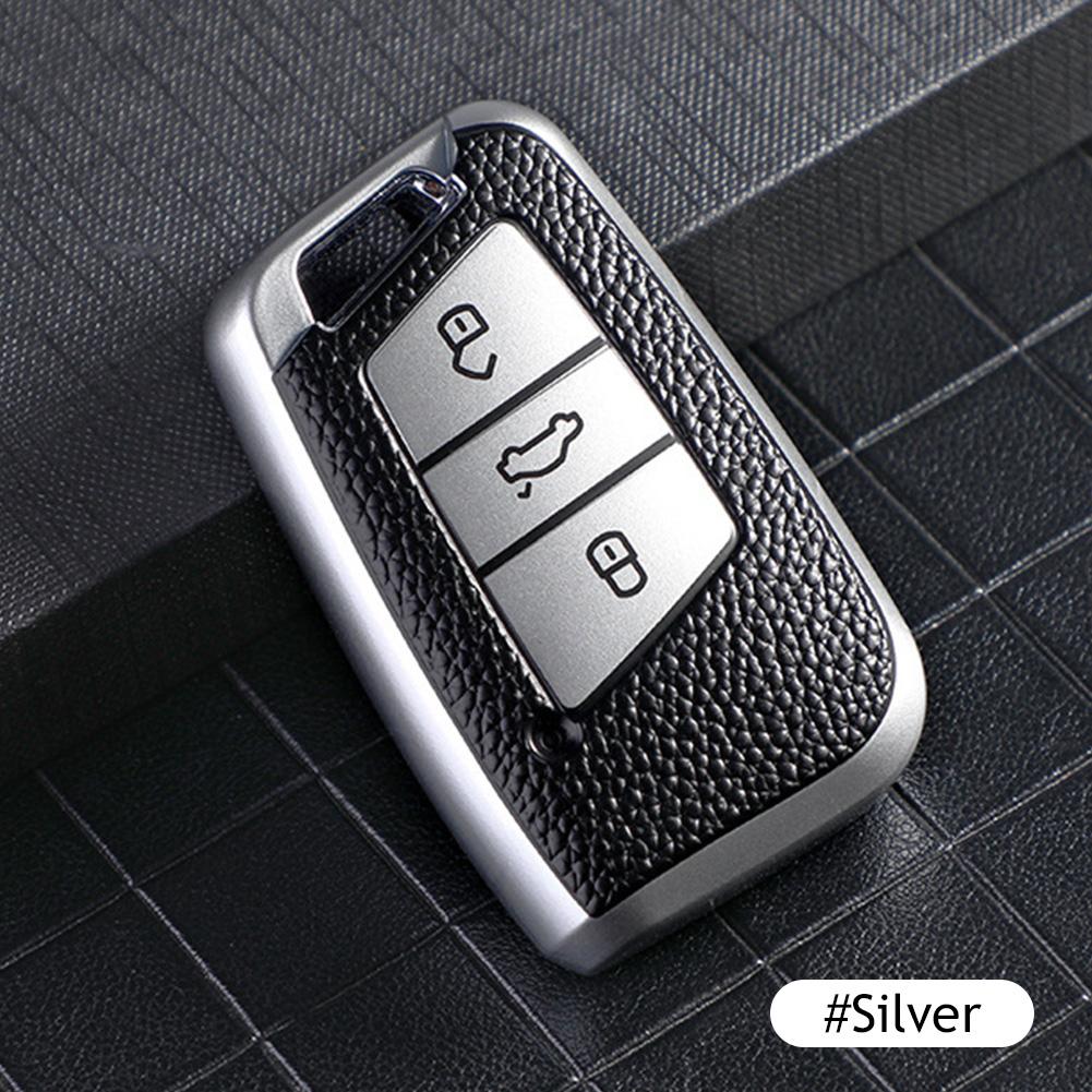 Leather Car Key Case Keys Full Cover Protection Shell Bag for VW Volkswagen Polo Tiguan Passat Golf Jetta Lavida Skoda