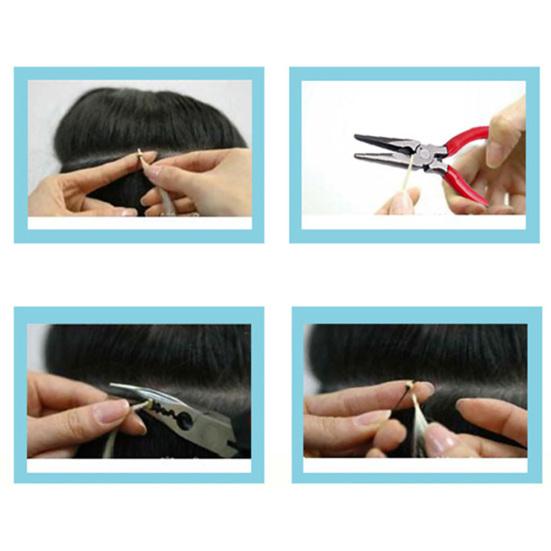 1000Pcs Silicone Buckle Aluminum Micro Rings Wig Hair Link Beads Extension Tools