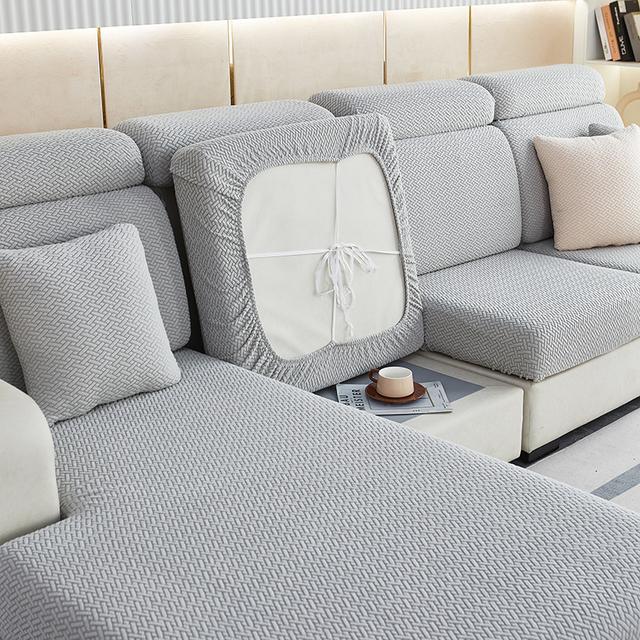 Funda de Cojín Jacquard para Asiento de Sofá para Sala de Estar Mascotas Niños Alfombrilla Funda para Silla de Comedor Funda Elástica Extraíble para Muebles