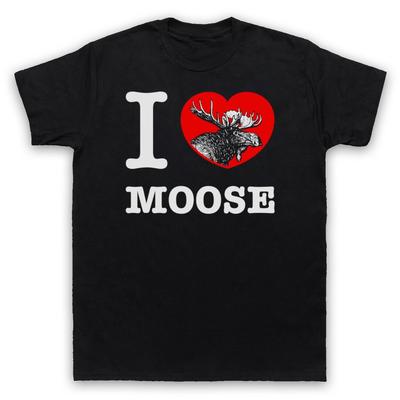 I Love Moose Animal Rights Lover Save The Animals Mens And Womens T-Shirt