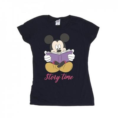 Damen/Damen Mickey Mouse Story Time Baumwoll-T-Shirt
