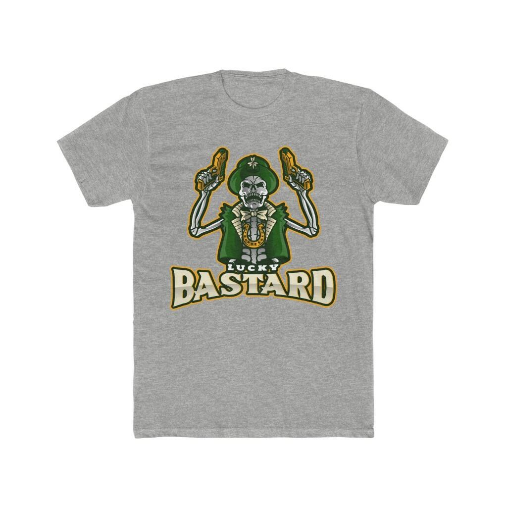 Lucky Bastard Irish Skull Leprechaun St Pattys Men s Cotton Crew Tee S разноцветный