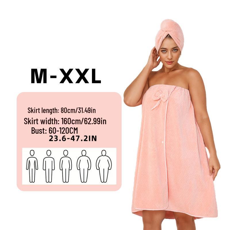 Plus Size Quick-Dry Absorbent Bath Skirt Robe