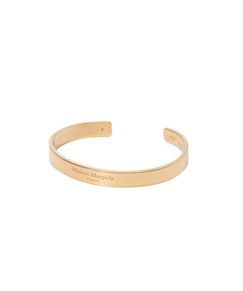 Maison Margiela Bangle SM1UY0066 SV0158 Logo Yellow Gold Plating Burattato Brand 5 Women's Size [Used]