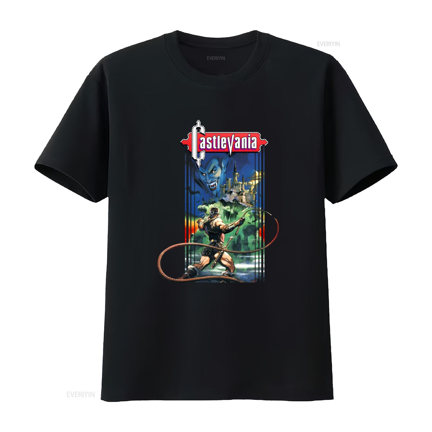 

Castlevania Video Game Print T Shirt Retro Gaming Design vintage Washed Comfortable Top For Everyday Wear graphic Stylish 4XL