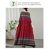 Vintage Vacation Style Travel Plus Plus Cover Flesh Thin Round Neck Long Skirt